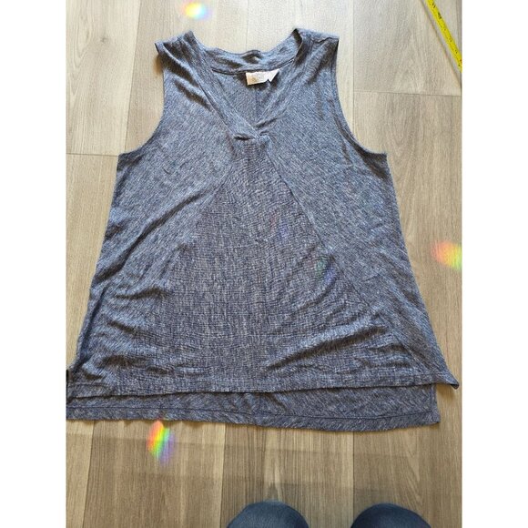 Sigrid Olsen Womens Sleeveless Knit Top  Blue Heather  Size XL  100% Linen - Picture 3 of 7